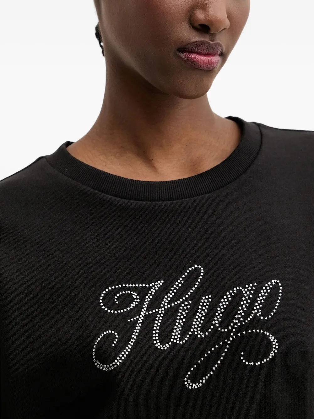 HUGO Sweater verfraaid met kristallen Zwart