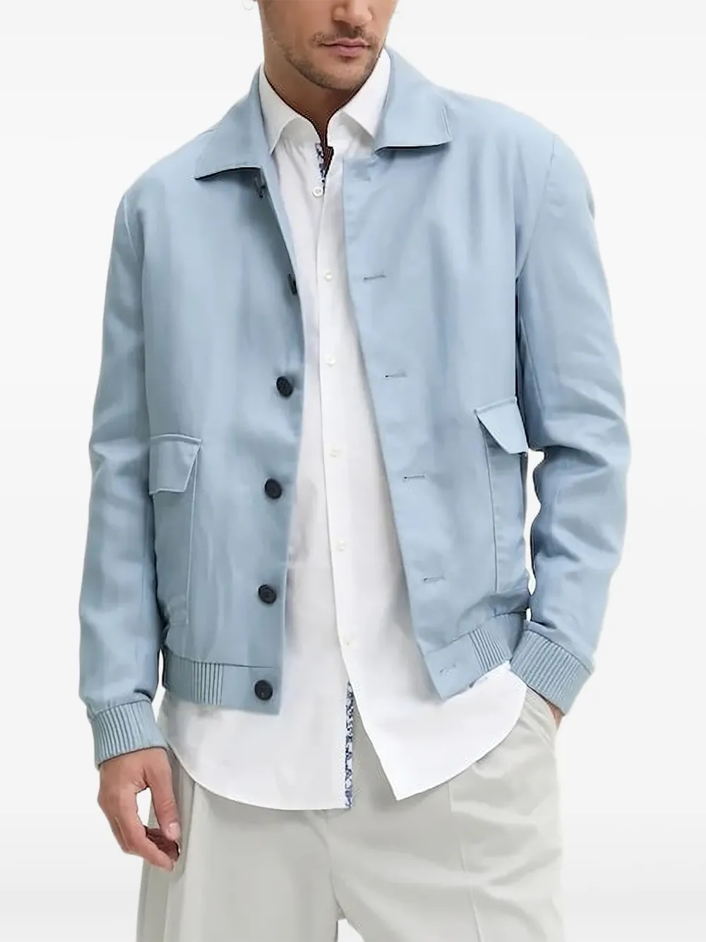 Hugo Boss Button-fastening Jacket In Blue