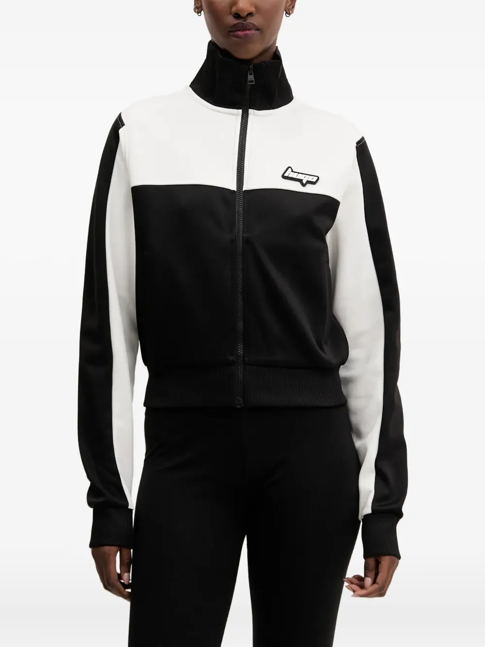 HUGO colour-block zip-up sweatshirt | Black | Image 1