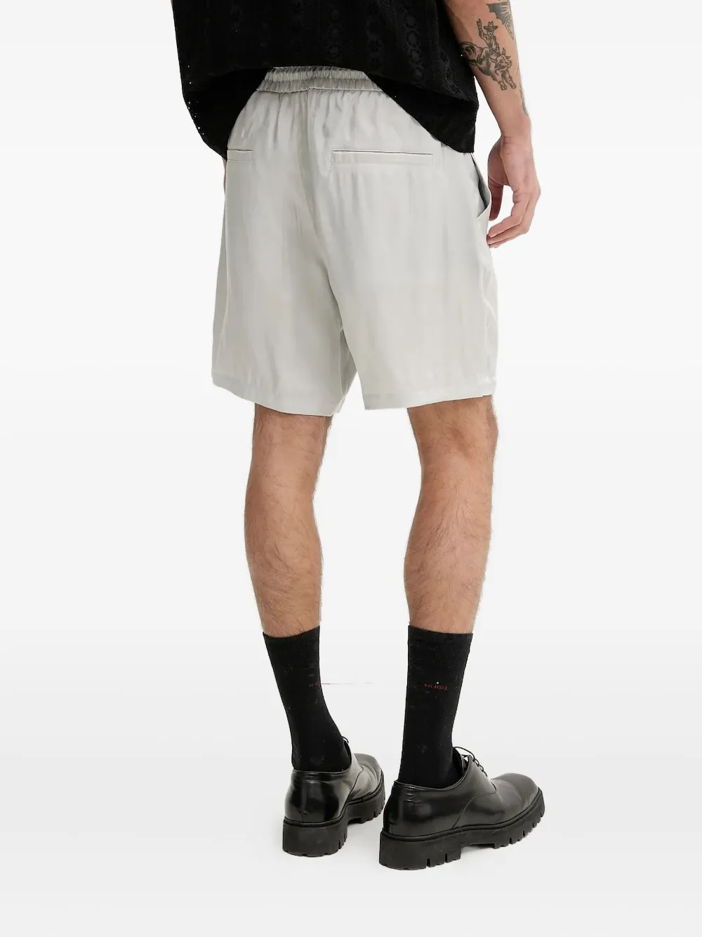 Hugo Boss Elasticated Side-pockets Shorts In White