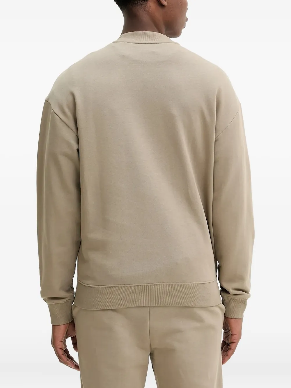HUGO logo-appliqué crew-neck sweatshirt - Beige