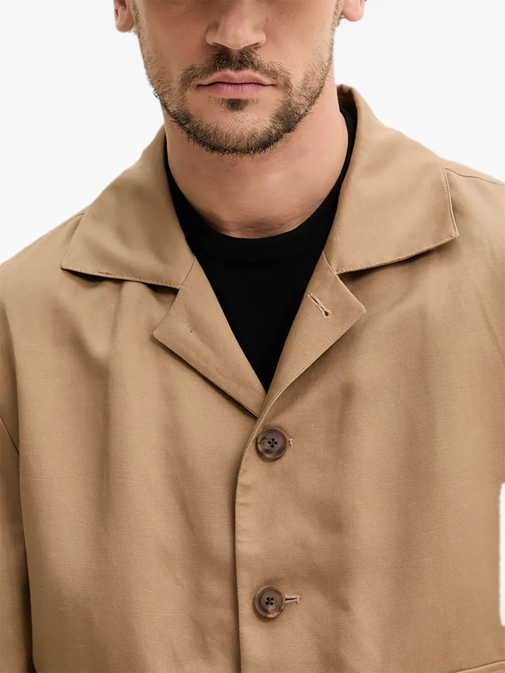 HUGO Pak met enkele rij knopen Beige