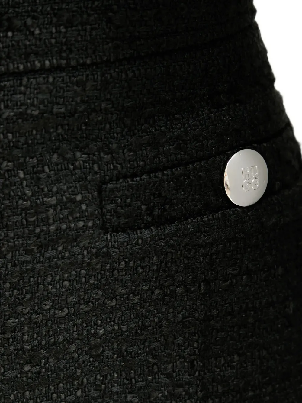 HUGO Shorts met tweed textuur Zwart