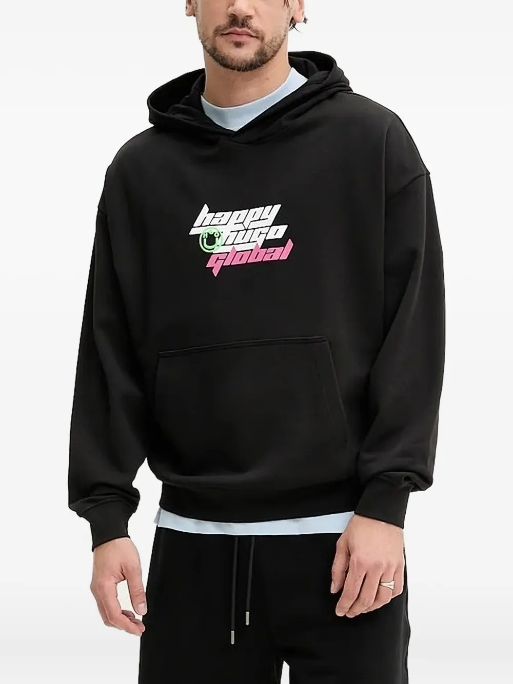 HUGO Hoodie met print Zwart