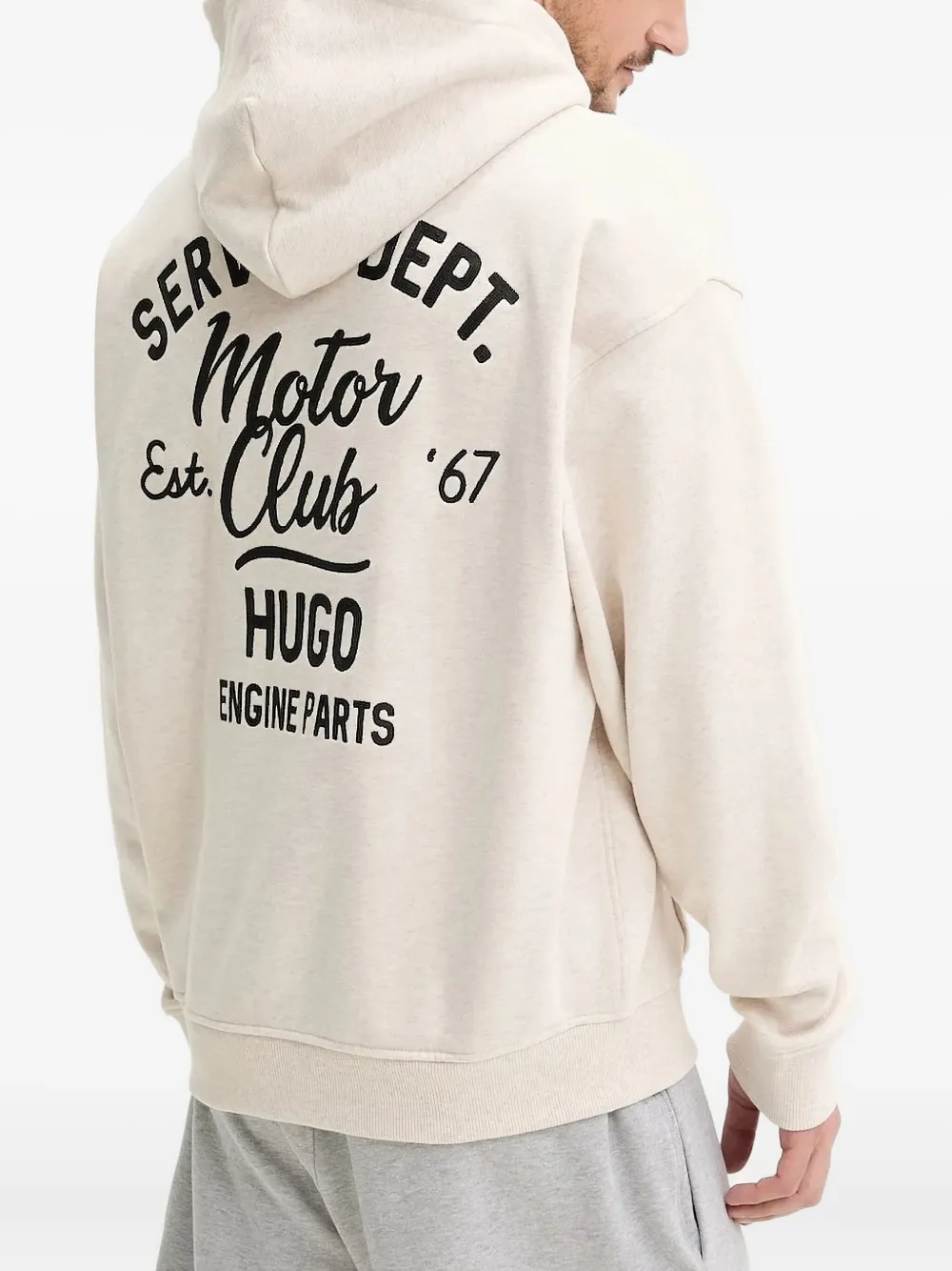 HUGO Hoodie met borduurwerk Beige