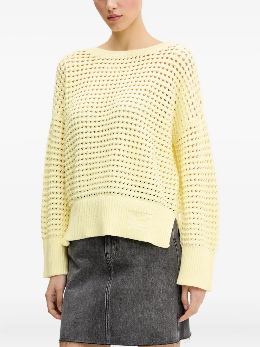 HUGO textured open-knit sweater | Yellow | Image 1