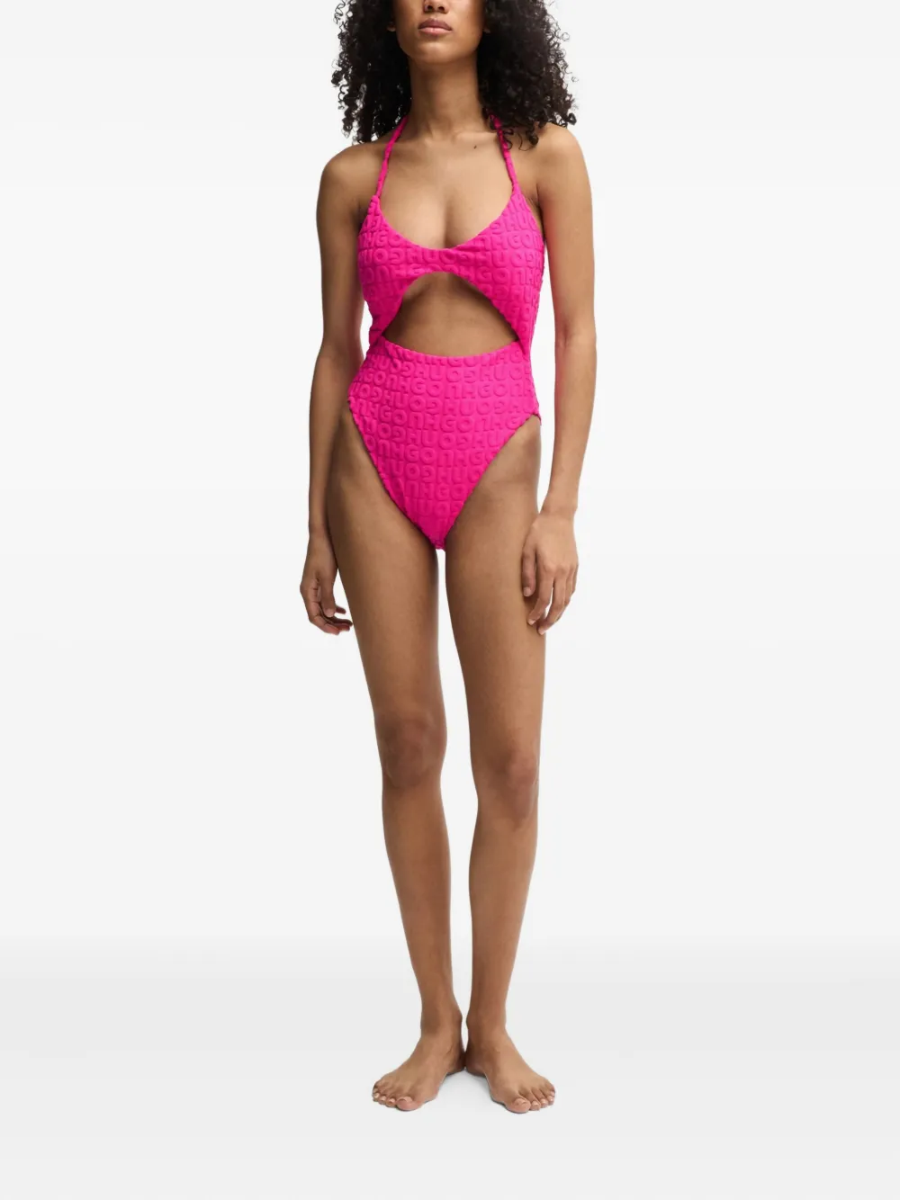 HUGO Uitgesneden badpak Roze