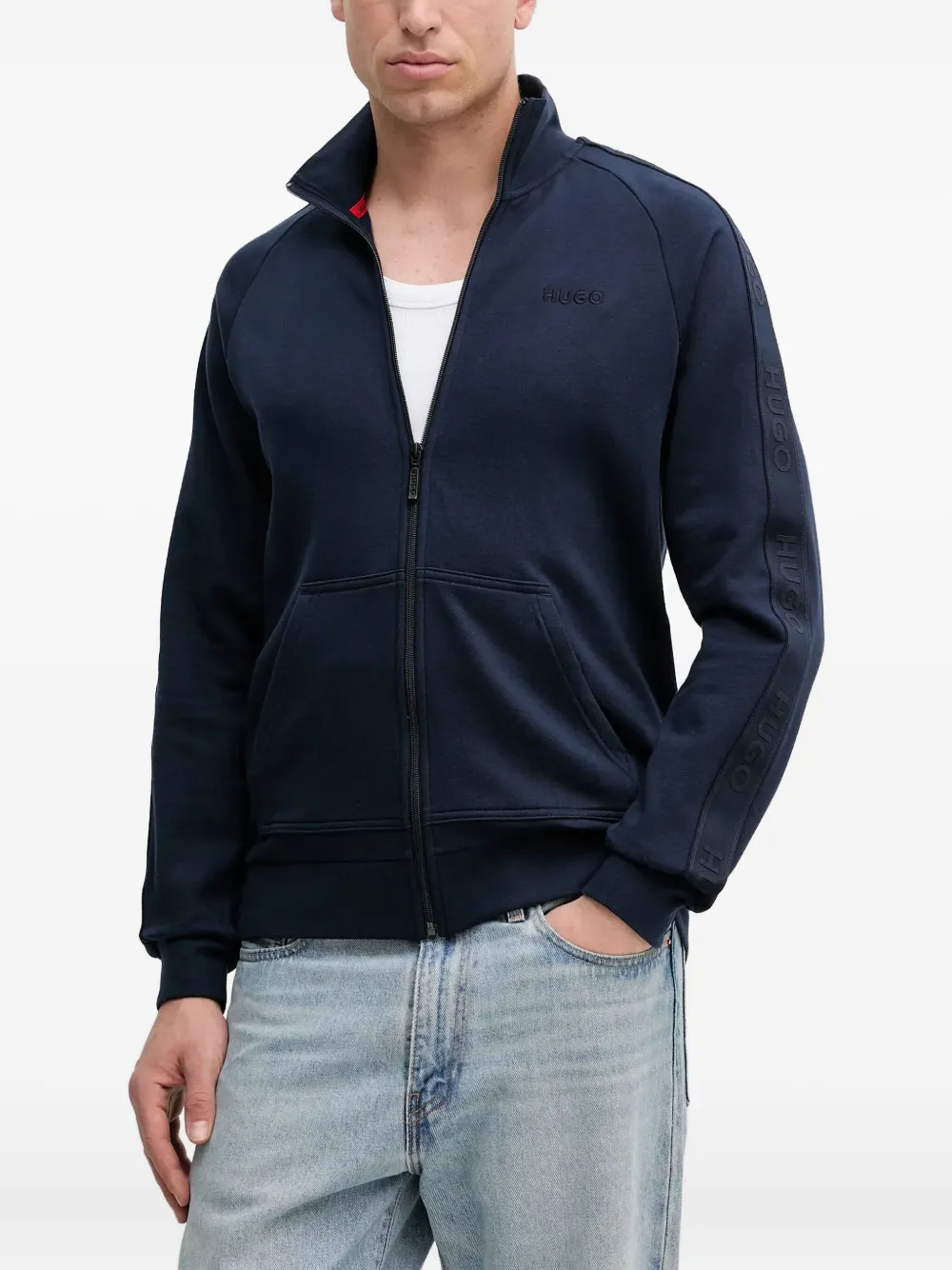 HUGO logo-detail zip-up sweatshirt | Blue | Image 1