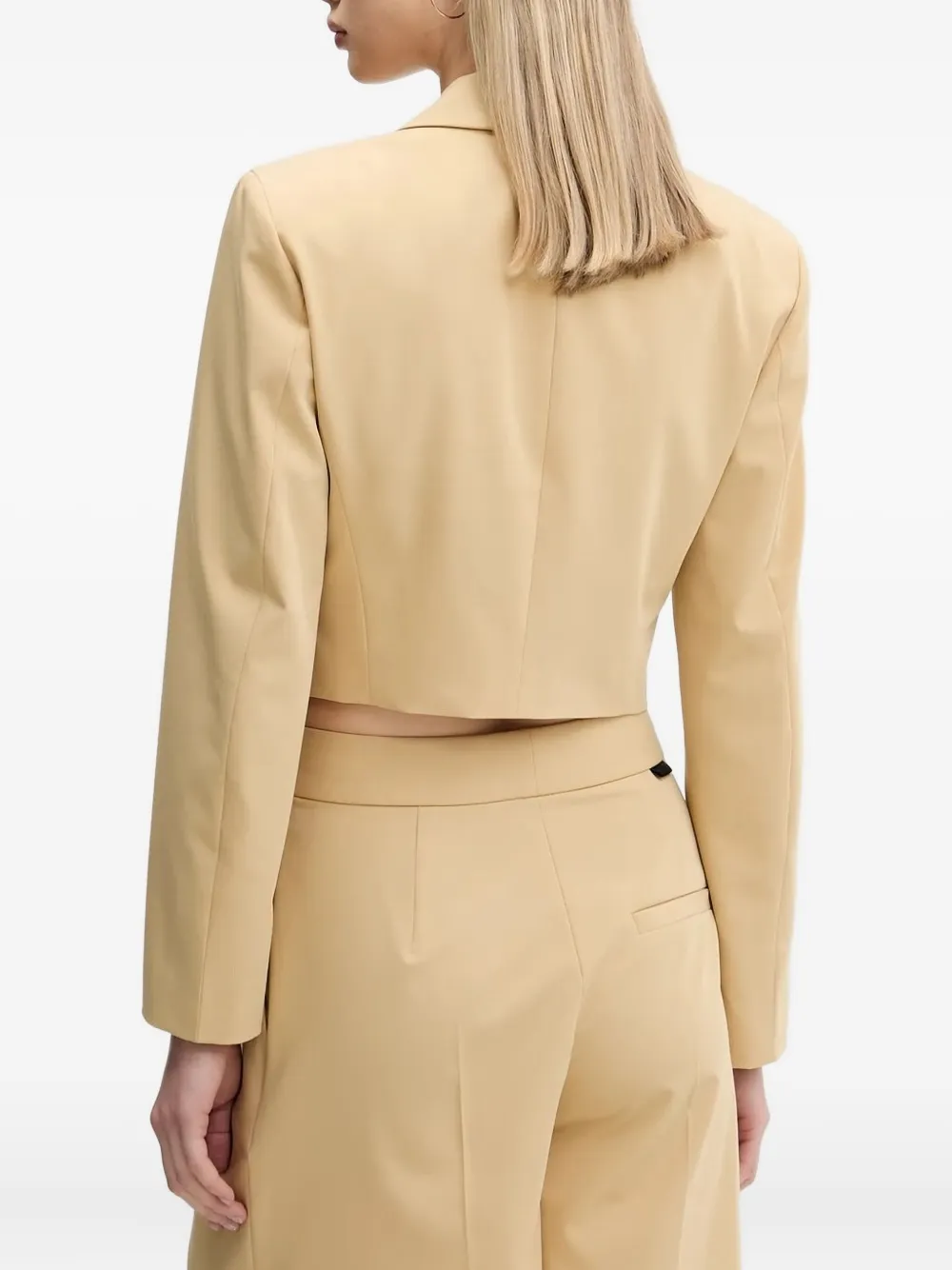 Hugo Boss Amusina Tie-front Blazer In Neutral