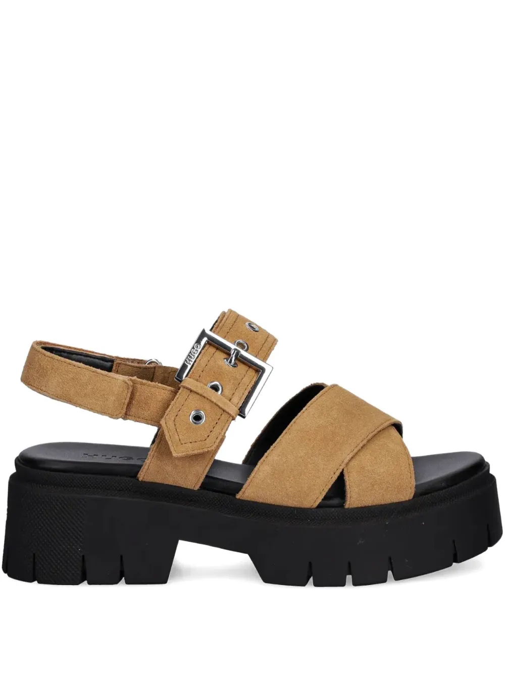 HUGO buckle-strap suede sandals 280