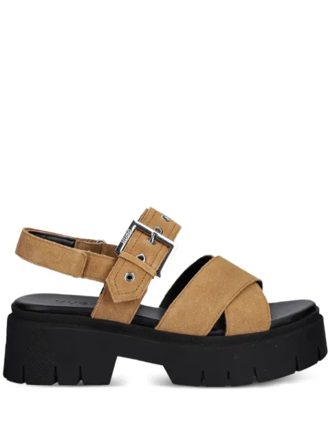 HUGO buckle-strap suede sandals