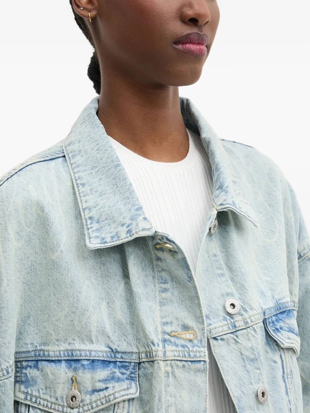 Hugo Boss Lou Acid-wash Denim Jacket In Blue
