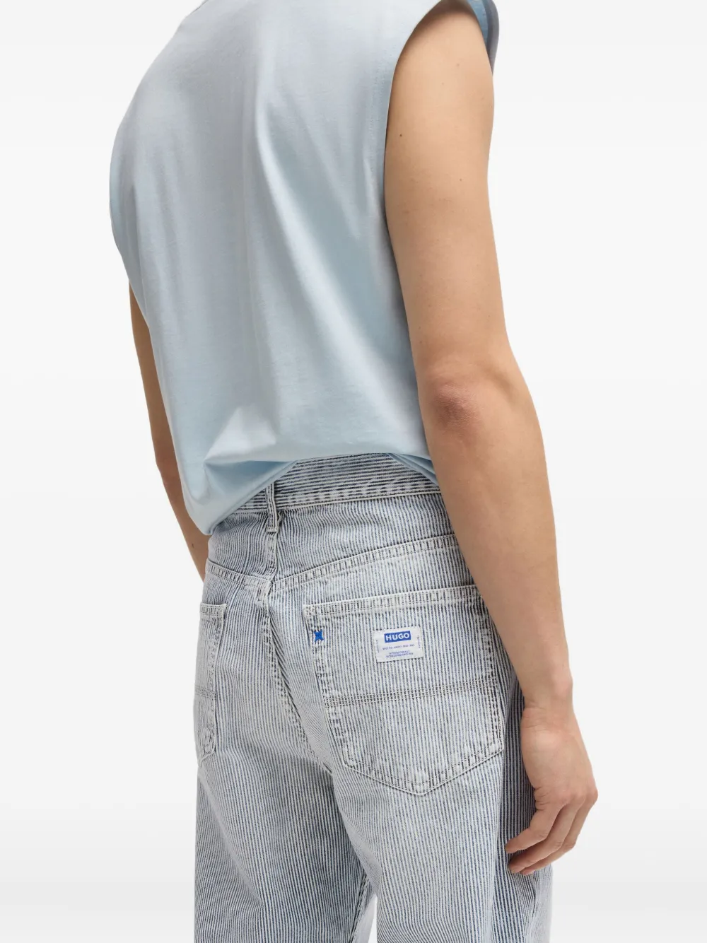 HUGO Gestreepte jeans Blauw