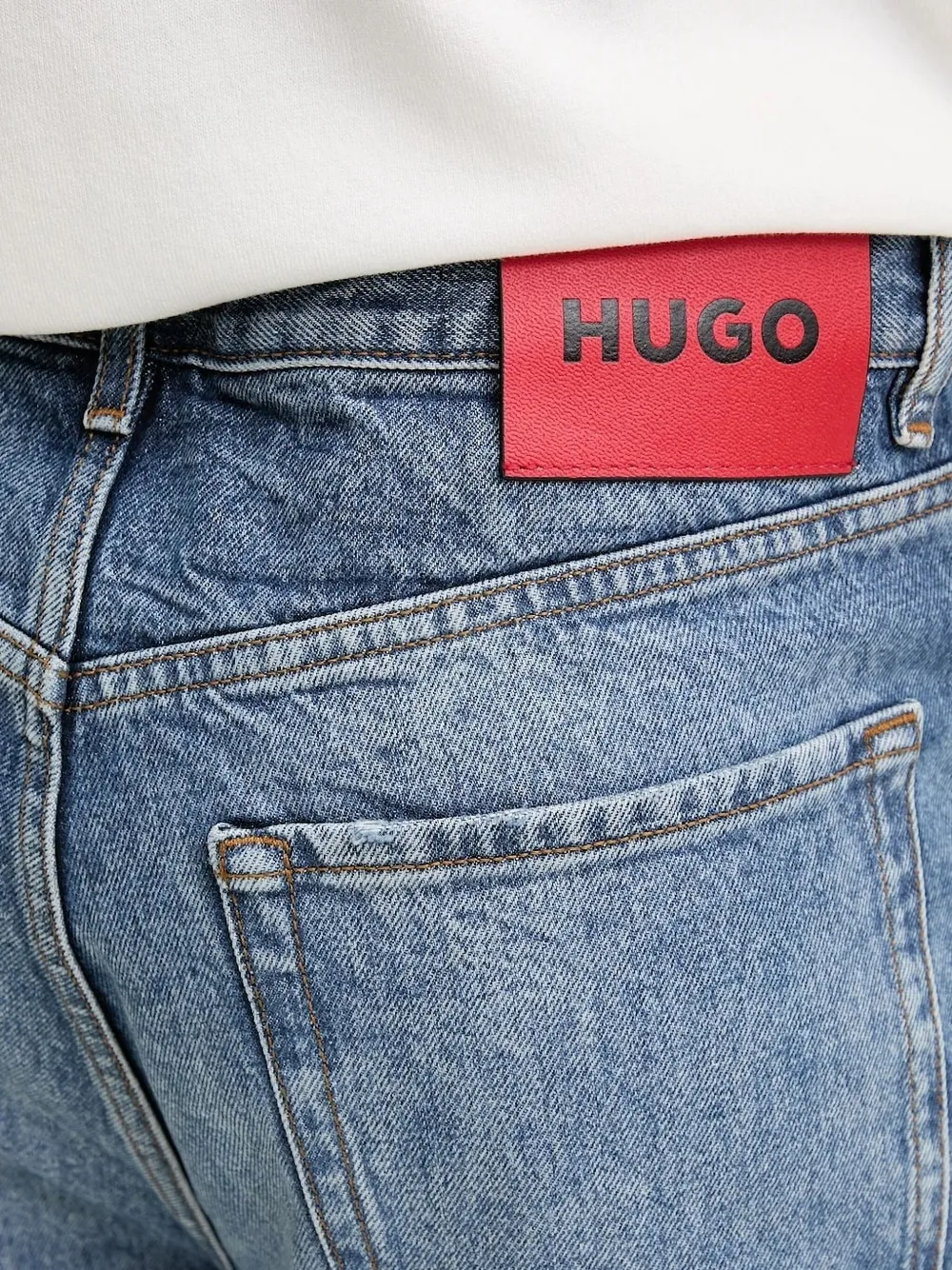 HUGO faded-wash wide-leg jeans Blauw