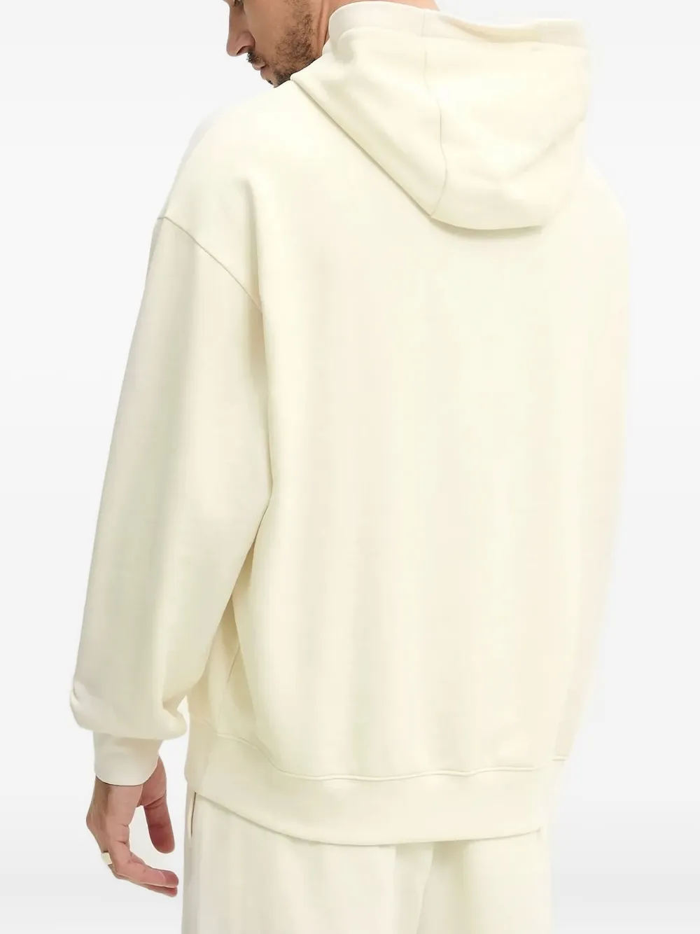 HUGO logo-print hooded sweater Beige