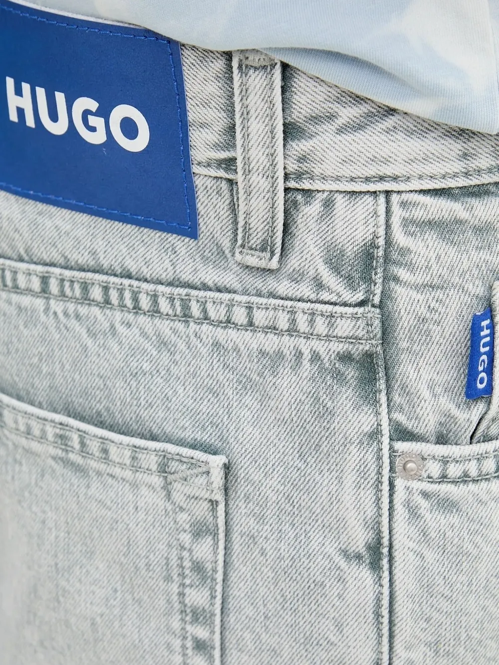 HUGO branded belt-loops jeans Blauw
