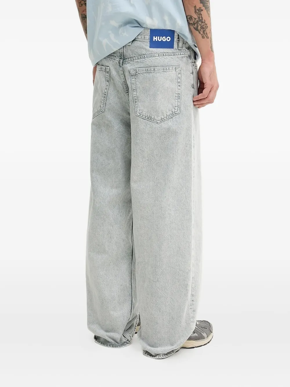 HUGO branded belt-loops jeans - Blauw