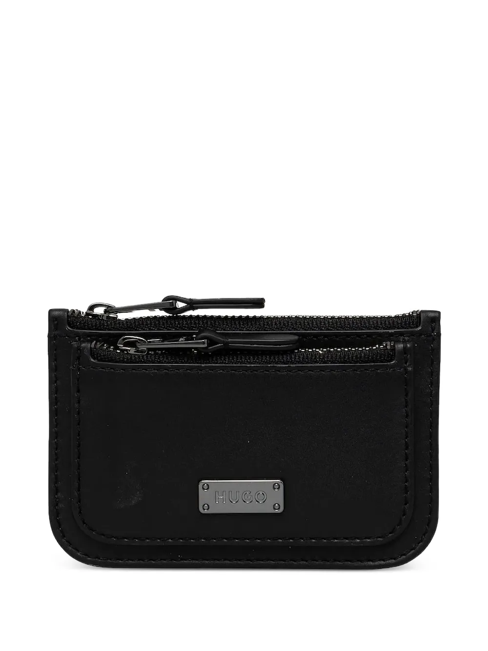 Hugo Boss Zip-fastening Leather Wallet In Black