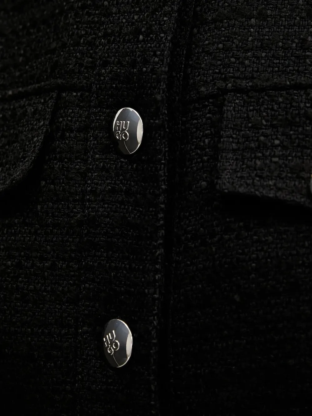 HUGO Tweed gilet Zwart