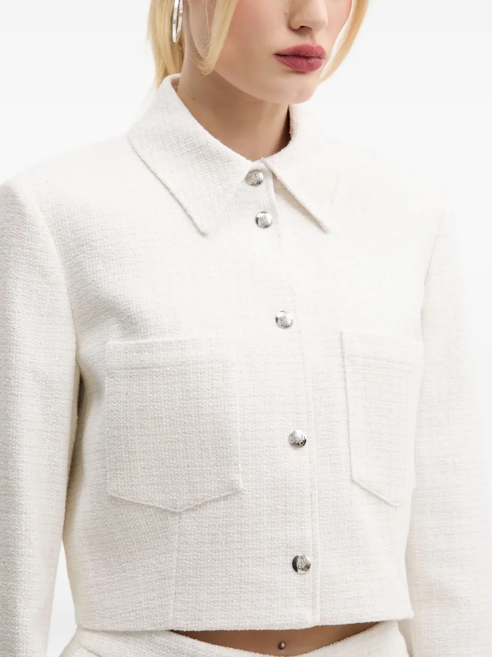 HUGO Tweed shirtjack Wit
