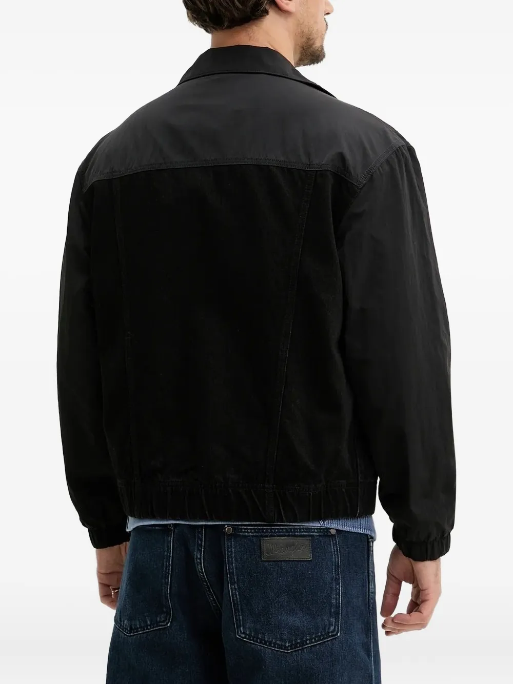 HUGO denim-panel bomber jacket Zwart
