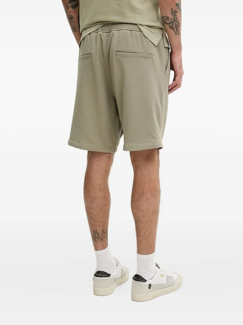 HUGO drawstring textured shorts Beige