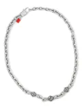 HUGO chain-link logo-plaque necklace - Silver