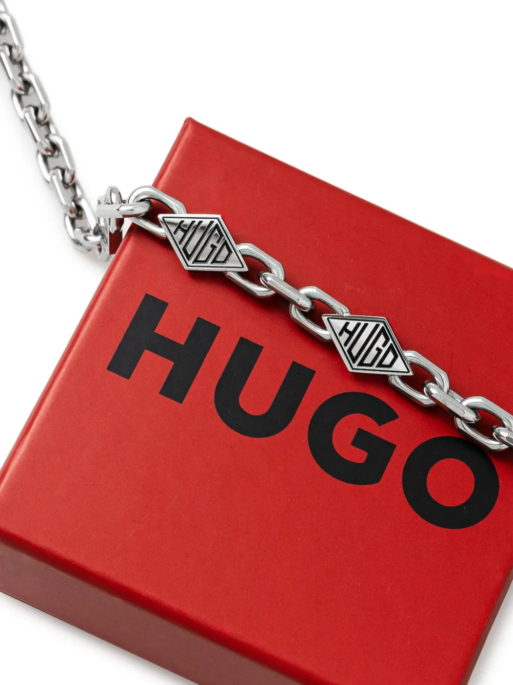 HUGO collar de cadena con placa del logo | Image 2
