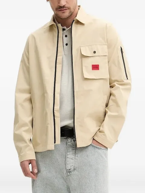 HUGO zip-fastening patch-pocket shirt jacket