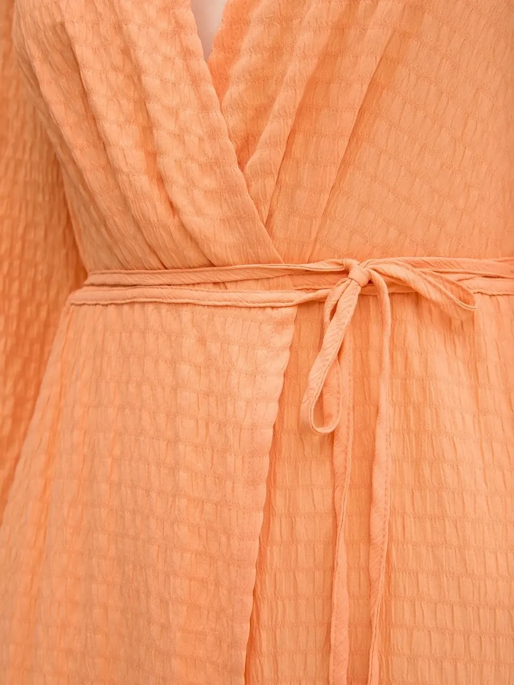 Hugo Boss Wrap Midi Dress In Orange