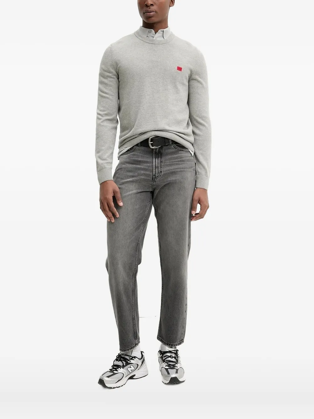 HUGO Poloshirt met logo-applicatie Grijs