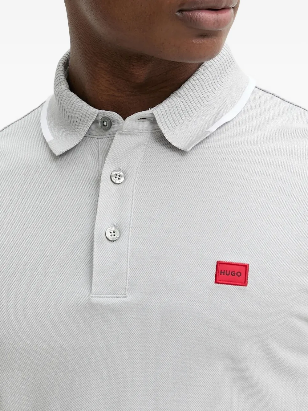HUGO logo-appliqué polo shirt - Grijs