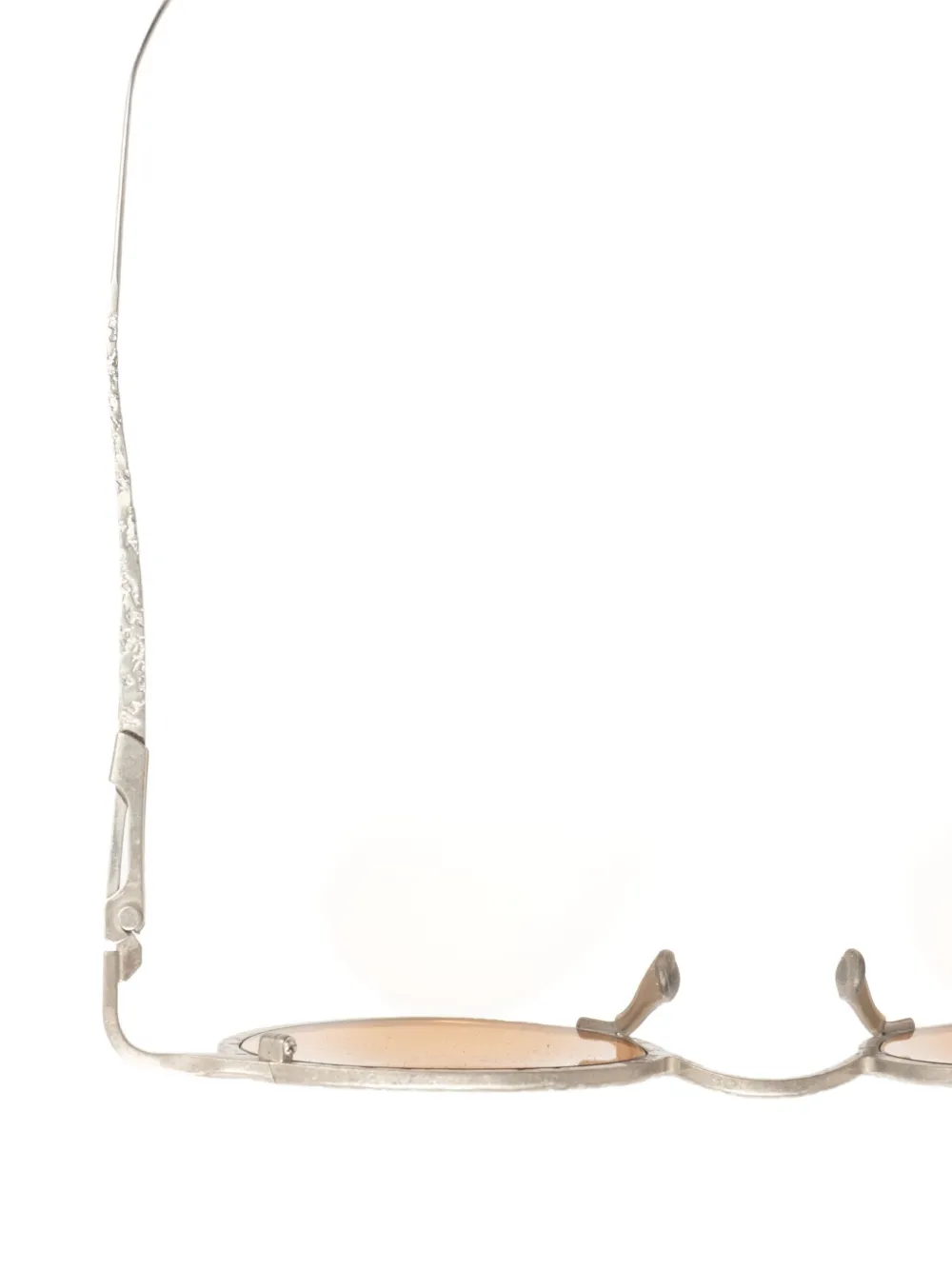 Ziggy Chen Zonnebril met gehamerd montuur Zilver