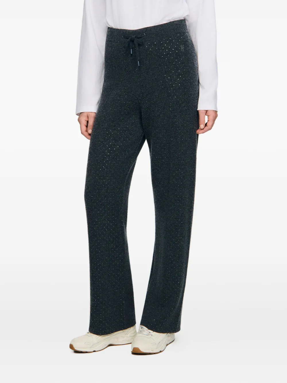 SANDRO Gesmockte broek met stras Grijs