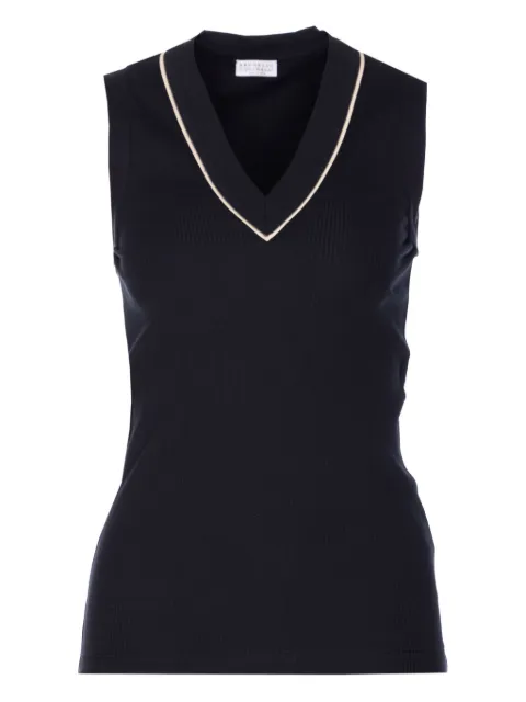 Brunello Cucinelli contrasting-trim vest