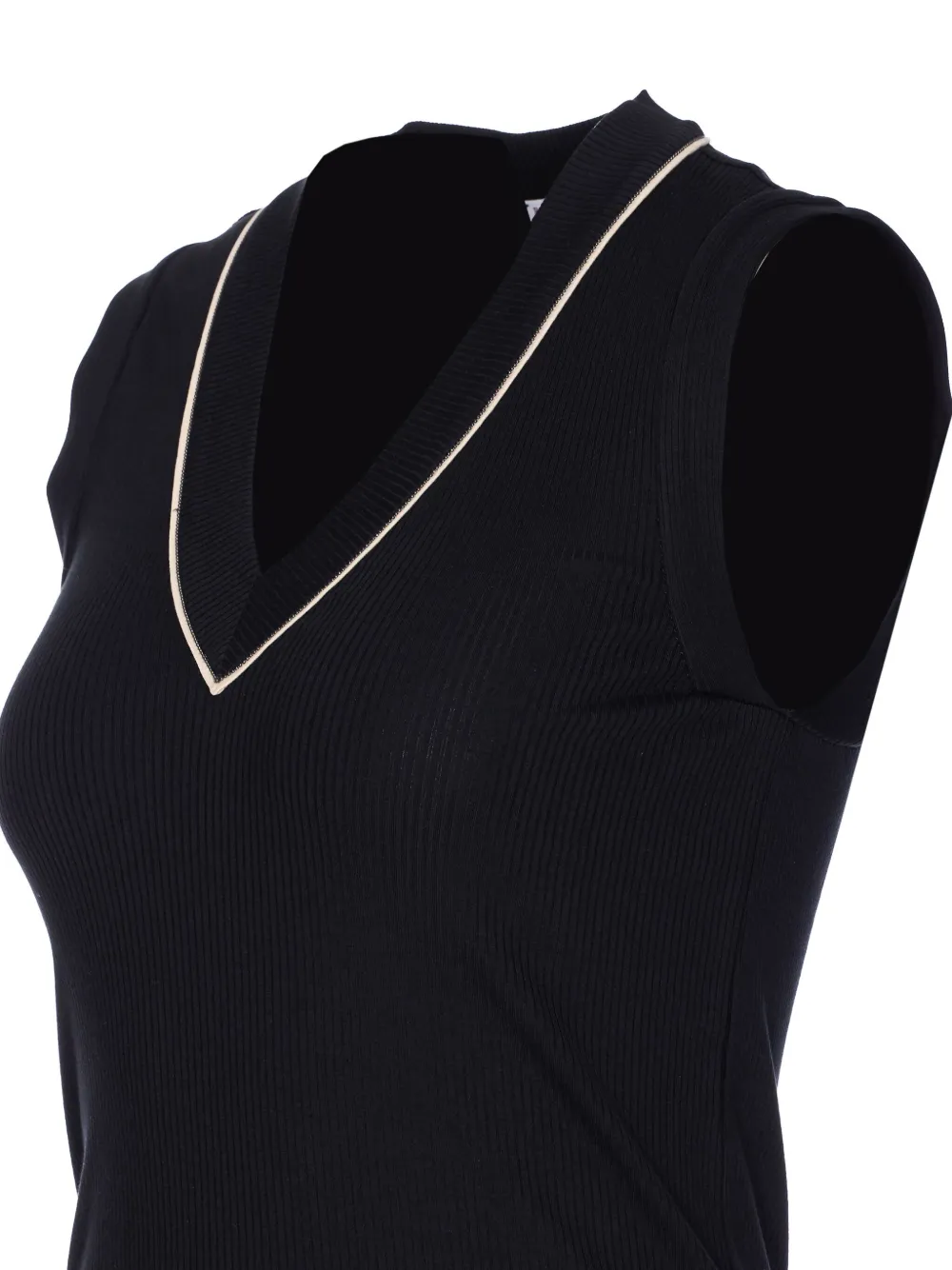 Brunello Cucinelli Vest met contrasterende afwerking Zwart