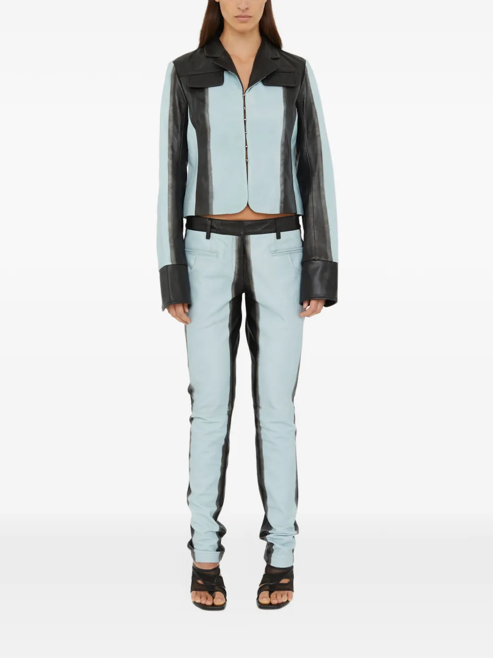 Christopher Esber scuffed-effect leather jacket - Blau