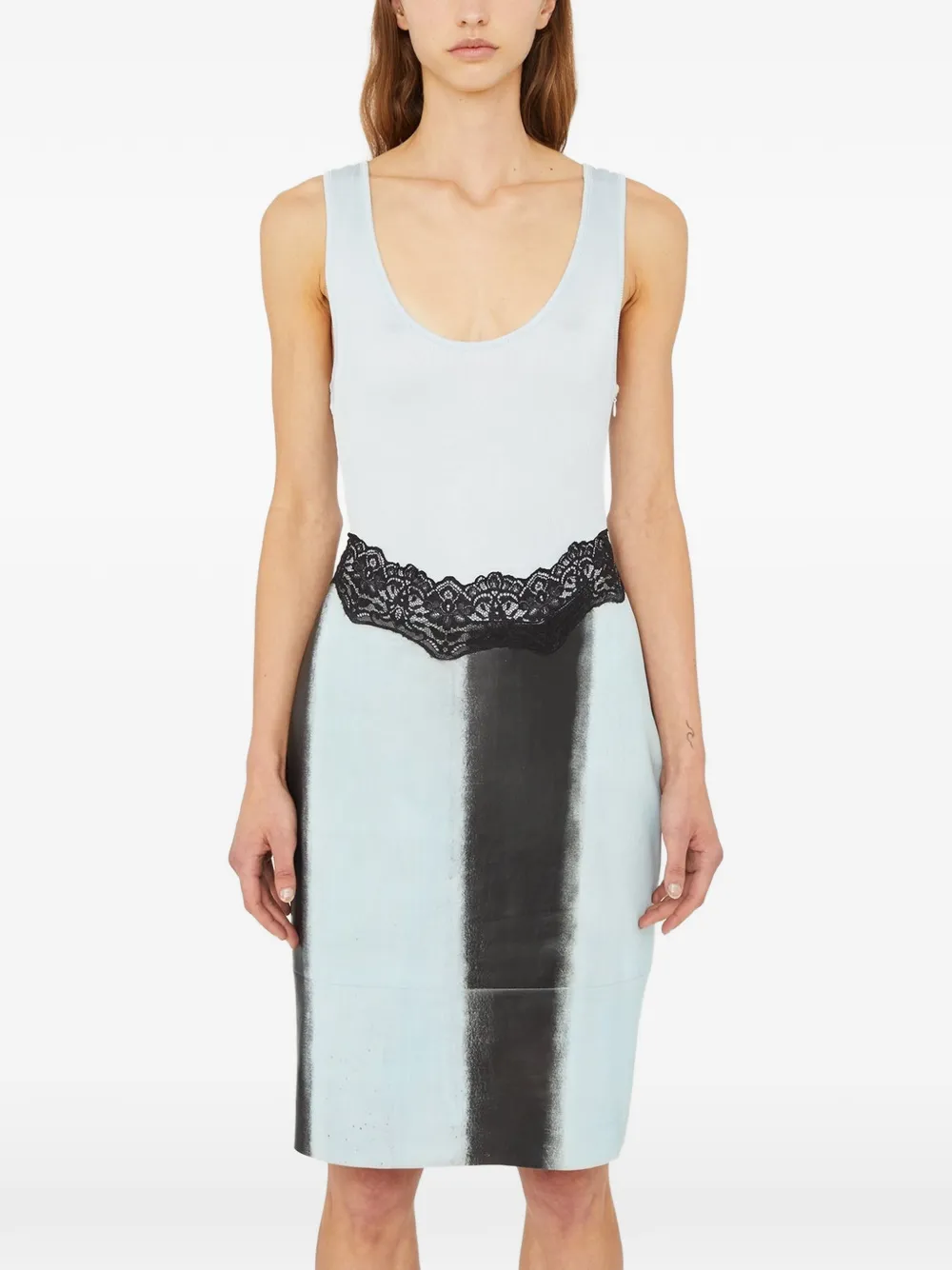 Christopher Esber lace-trimmed mini dress - Blue