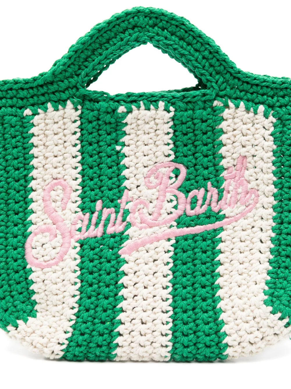 MC2 Saint Barth Kids Gehaakte shopper Groen