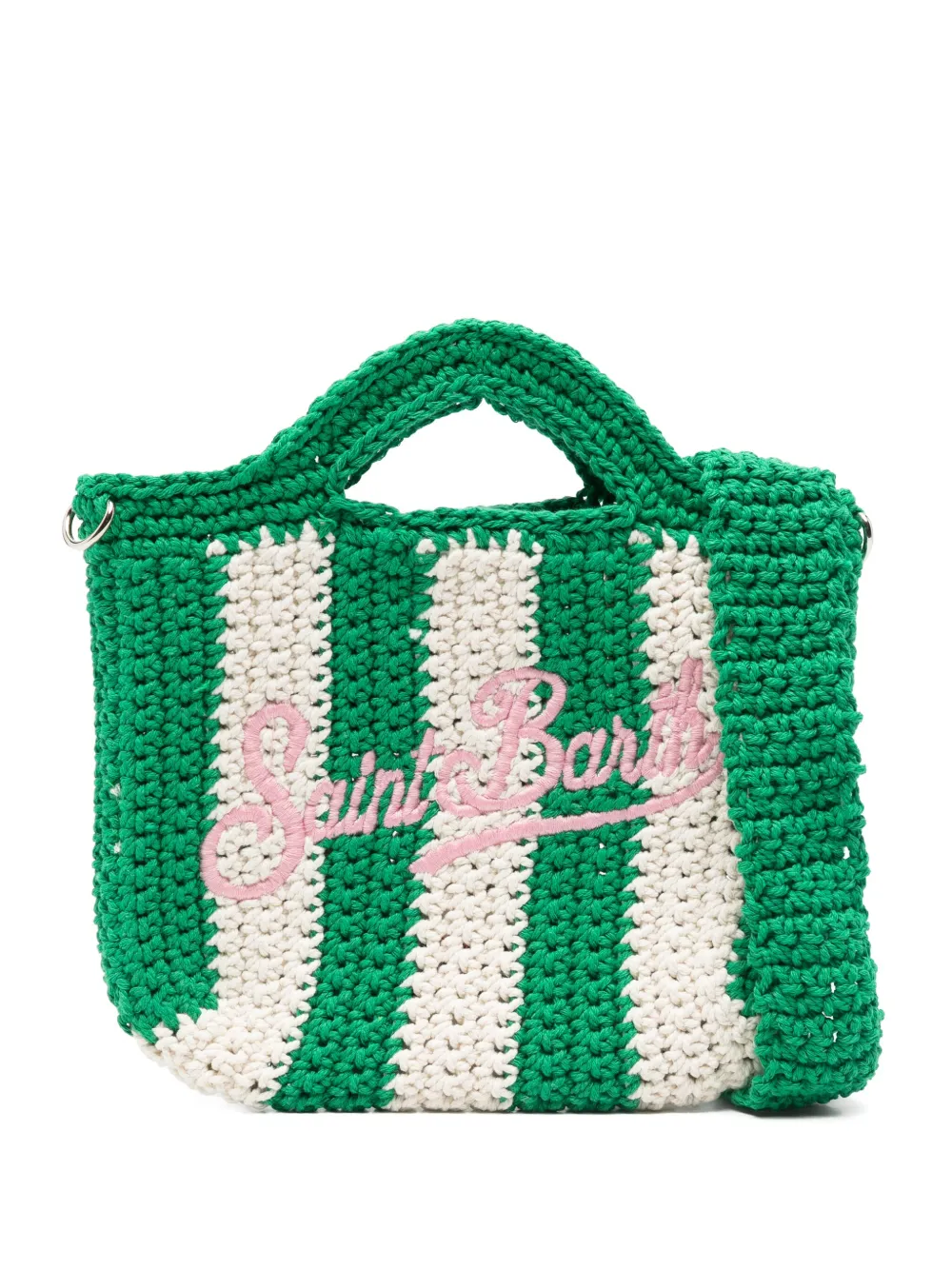 MC2 Saint Barth Kids Gehaakte shopper Groen