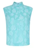 Shanghai Tang floral-jacquard top - Blue