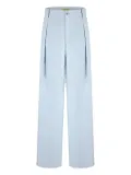 Shanghai Tang linen straight-leg trousers - Blue