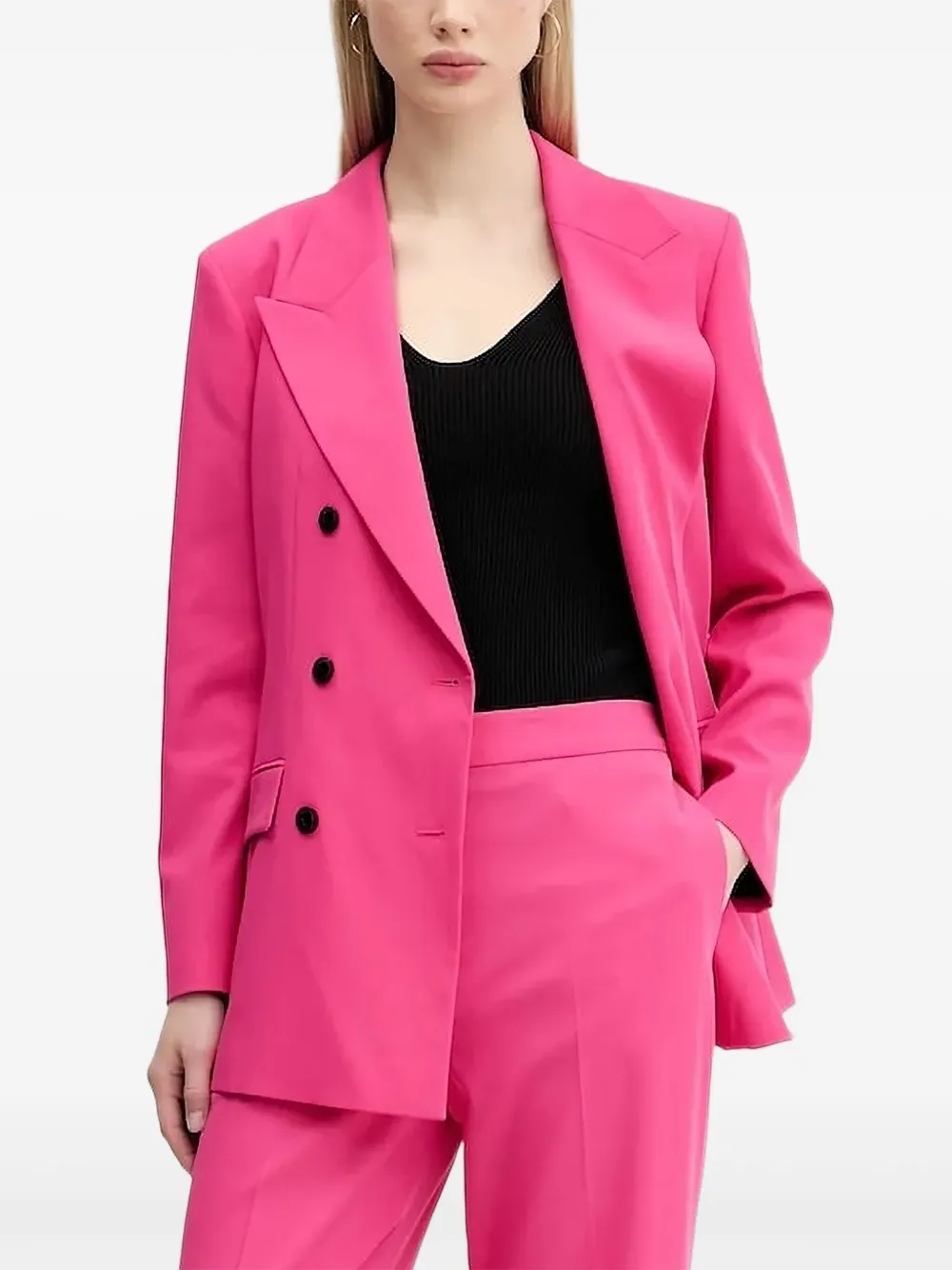 Hugo Boss Double-breasted Blazer In Pink