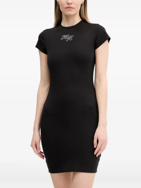 HUGO rhinestone-embellished short-sleeved dress