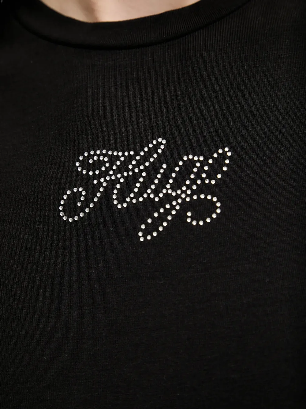 Hugo Boss Rhinestone-embellished Short-sleeved Dress In Black