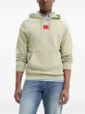 HUGO logo-patch hoodie - Green