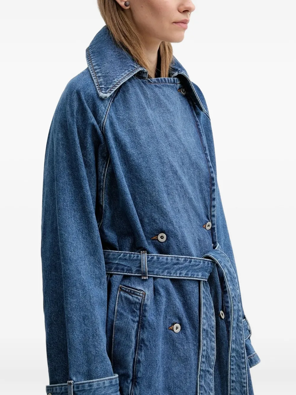 HUGO Trenchcoat met ceintuur Blauw