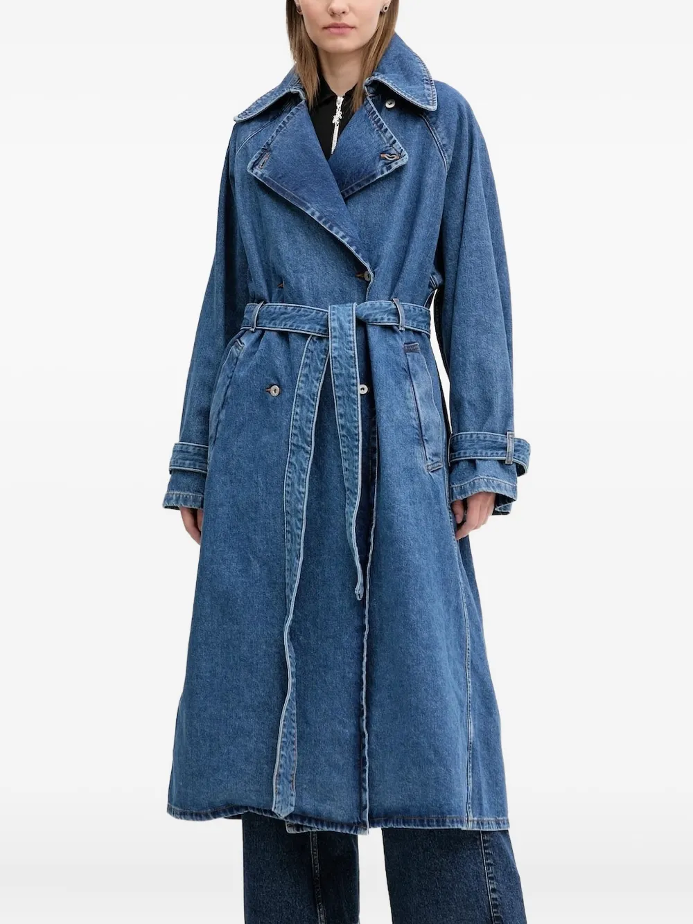 HUGO Trenchcoat met ceintuur Blauw