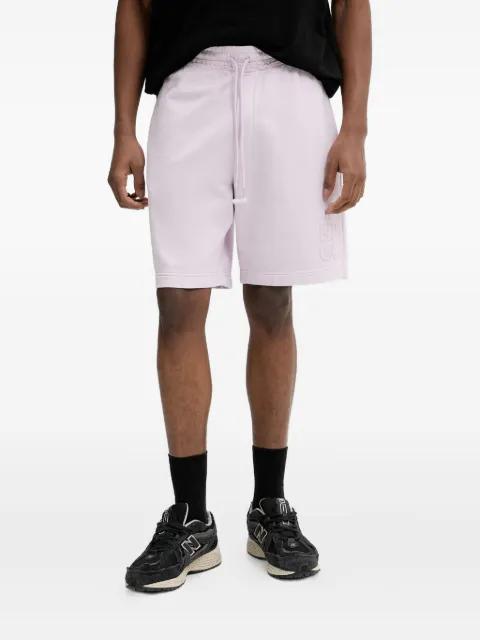HUGO logo-embroidered cotton shorts