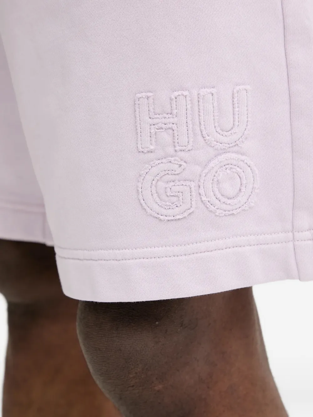 Hugo Boss Logo-embroidered Cotton Shorts In Pink